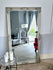 Lustro, drewniana, srebrna rama, ornamenty.